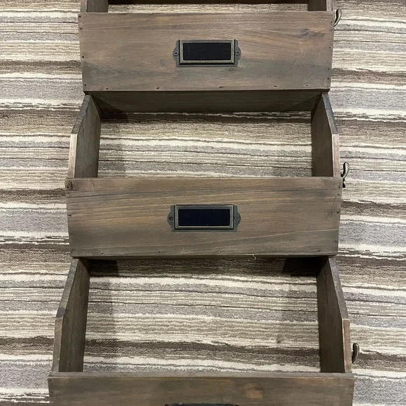 Rustic mail organizer with key hooks Storage